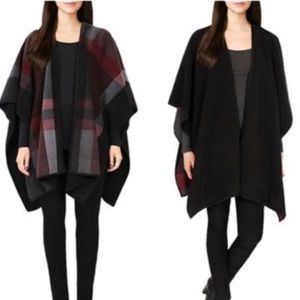 Ike Behar Red/Black/Gray Plaid Wrap OS